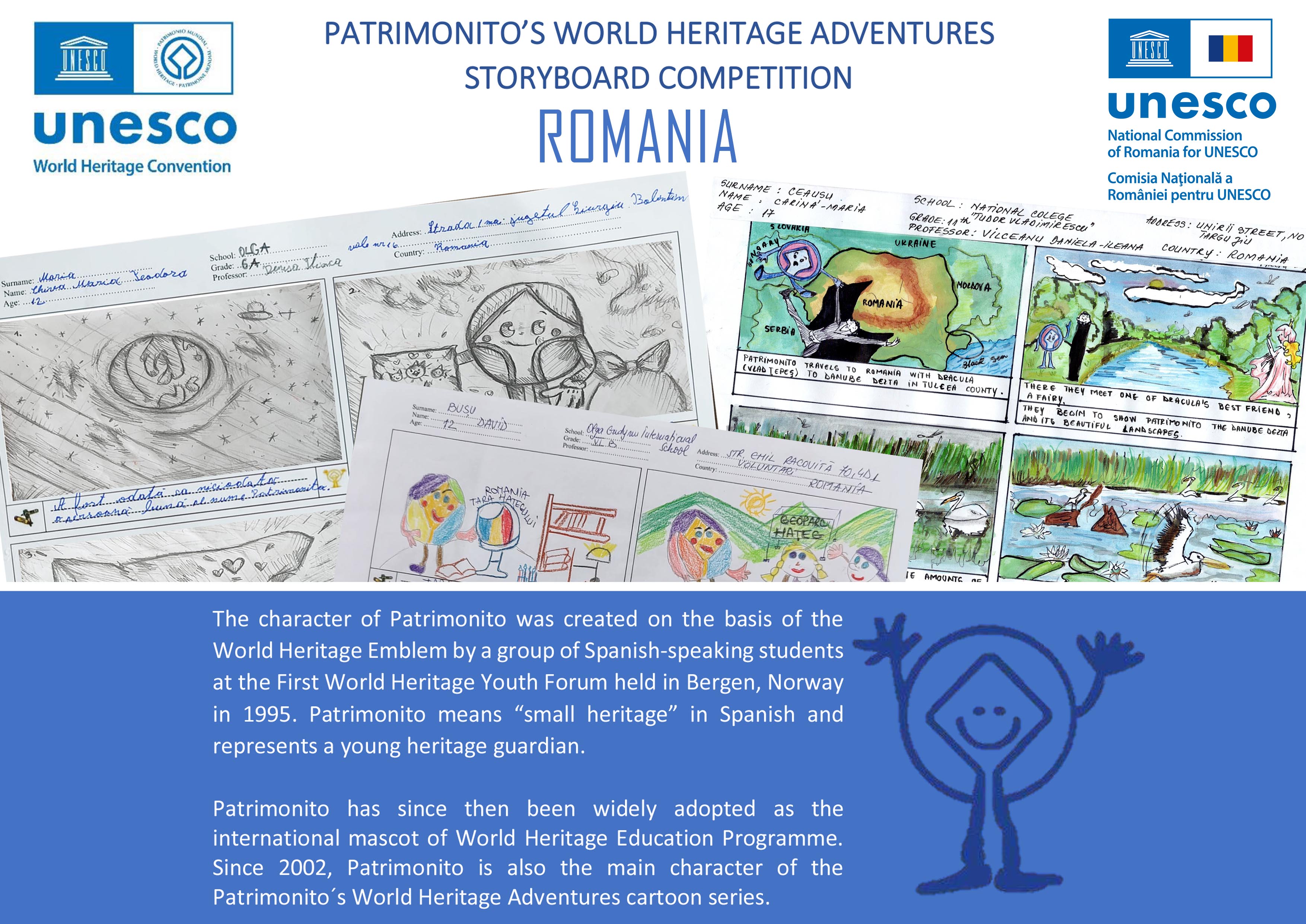 Elevi ai Școlilor ASPnet  din România  participanți la Concursul  Internațional UNESCO  de storyboard ”Patrimonito 2022”