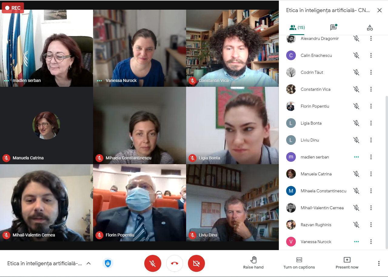 Virtual round table ”Ethics of Artificial Intelligence. How smart can we use AI?”