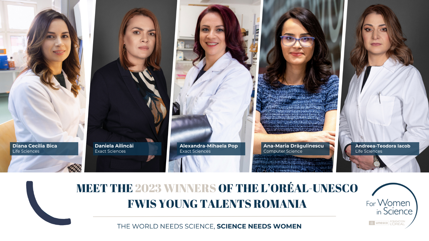 The five winners of the L'Oréal – UNESCO 