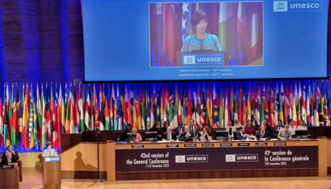 Fotografie de la Ambasadoarea Simona-Mirela Miculescu a fost aleasă în funcția de Președintă a celei de-a 42-a Conferințe Generale a UNESCO