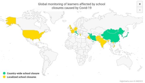 Fotografie de la 291 million students out of school due to COVID-19. UNESCO releases global numbers and mobilizes response.